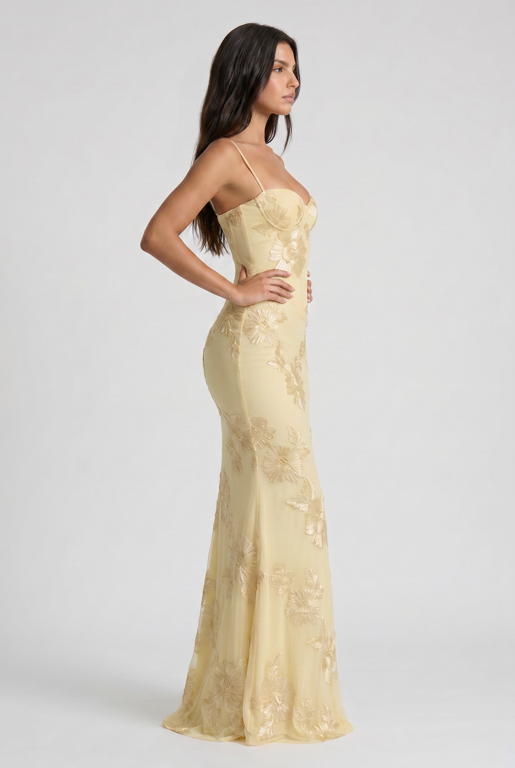 Abito maxi Mirelle floreale bordeaux Bella di Roma – lunghezza maxi
