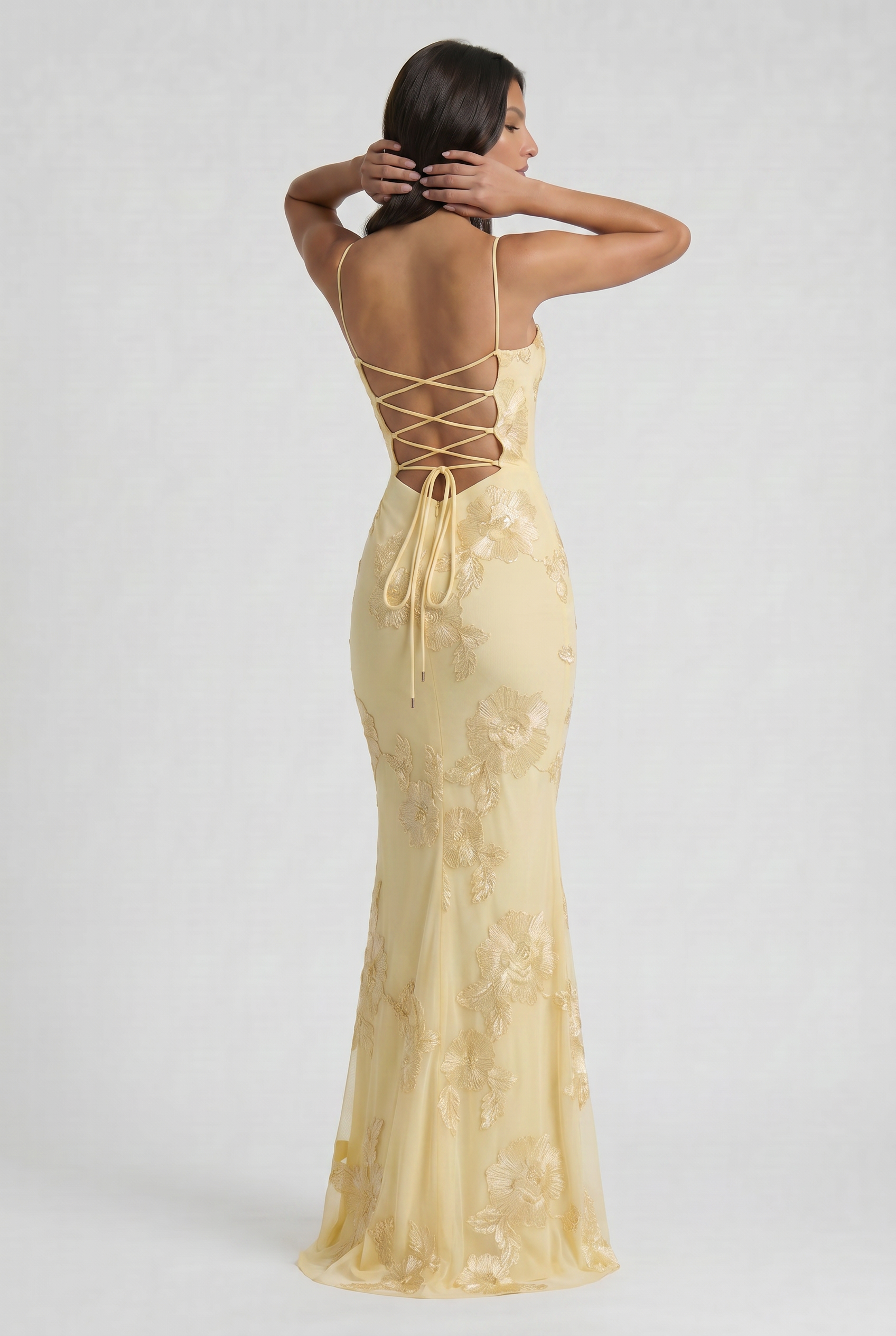 Abito maxi Mirelle floreale bordeaux Bella di Roma – posa frontale