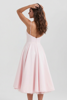 Abito Midi Selene Rosa Pallido Satin Bella di Roma – retro