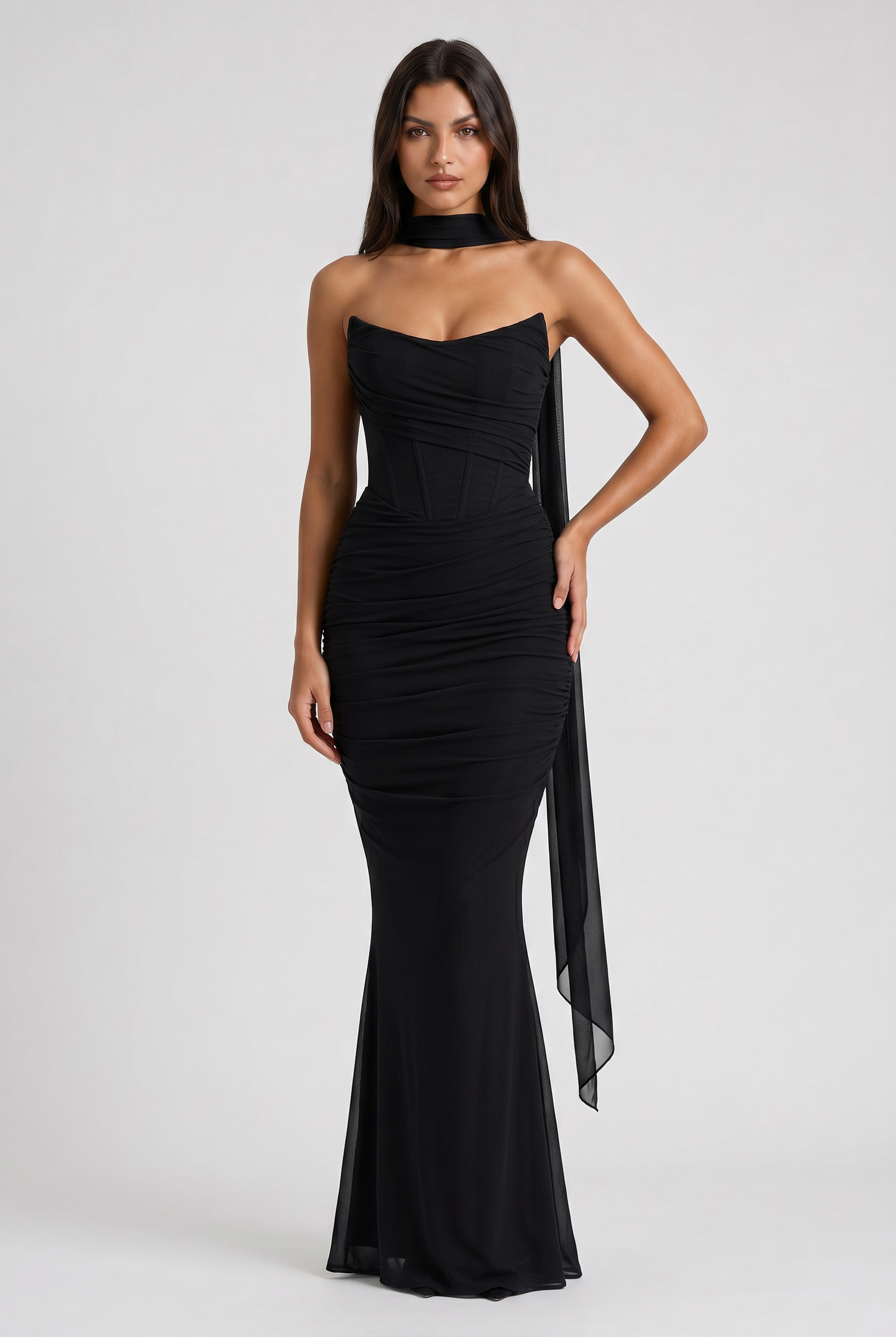 Set maxi Malu nero Bella di Roma – silhouette glamour