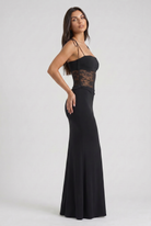 Abito maxi Valeria nero pizzo Bella di Roma – taglie XS-L