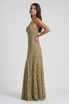 Abito maxi Louise salvia Bella di Roma – gonna a godet