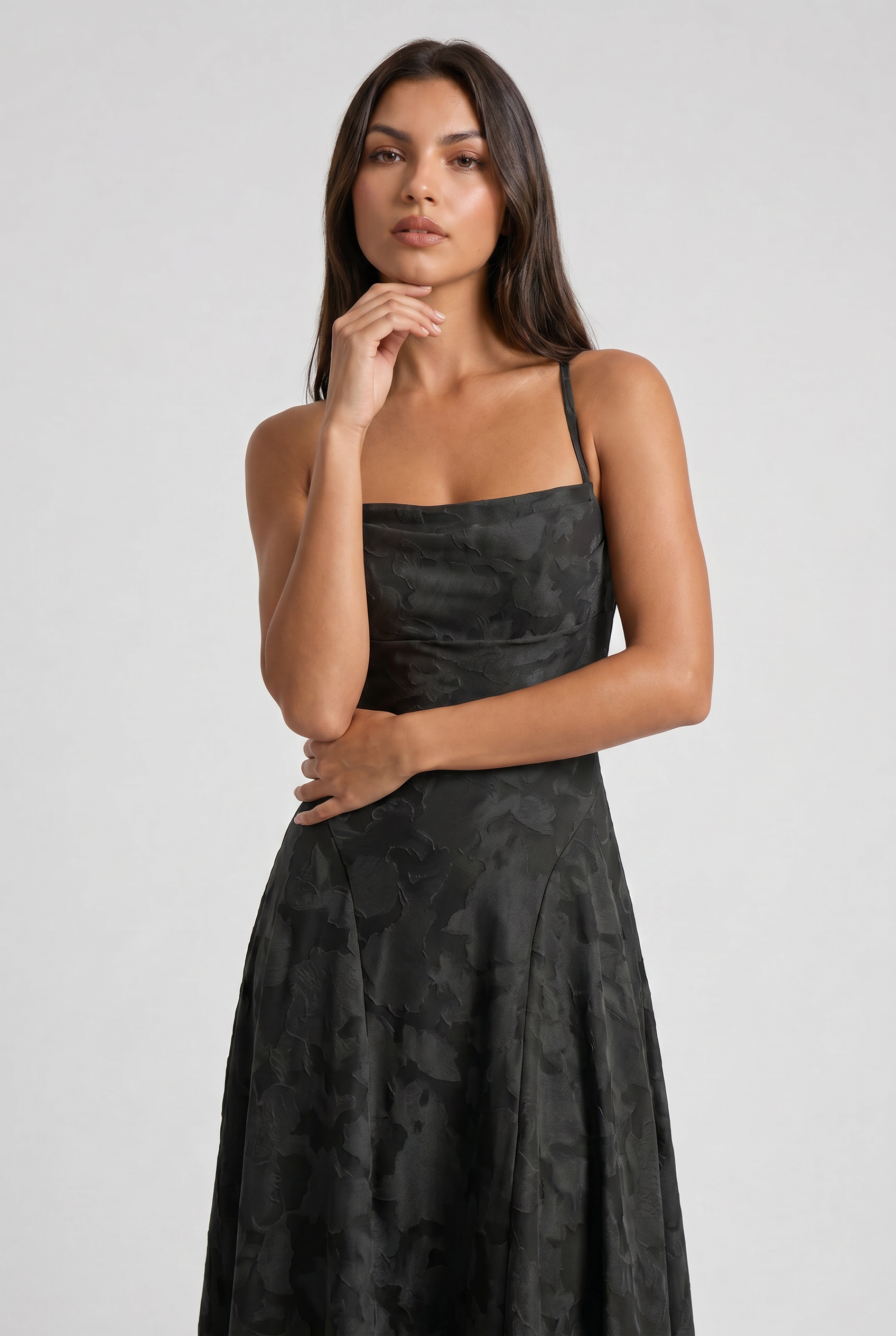 Abito maxi Louise rosa pallido Bella di Roma – gonna a godet