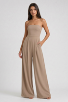 Combinazione senza spalline Nina beige Bella di Roma – vista laterale