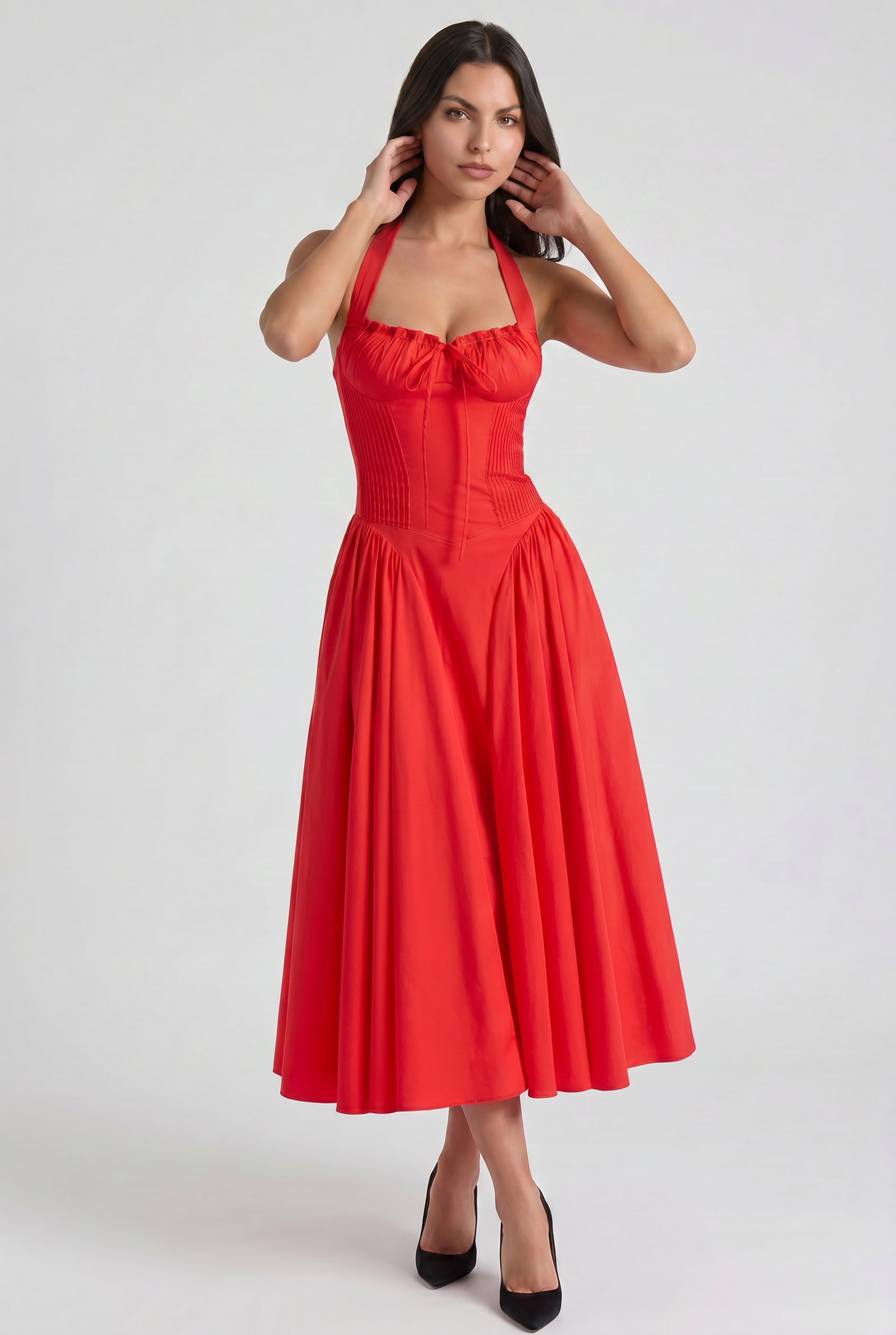 Abito Midi Aurora Rosso Bella di Roma – retro