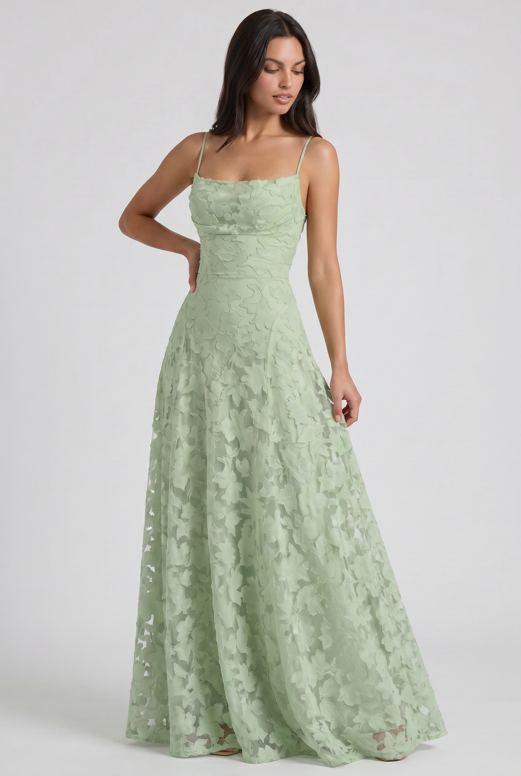 Abito maxi Louise blu Bella di Roma – gonna a godet