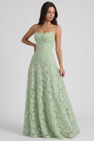 Abito maxi Louise blu Bella di Roma – gonna a godet