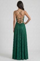 Abito maxi Louise verde scuro Bella di Roma – silhouette femminile