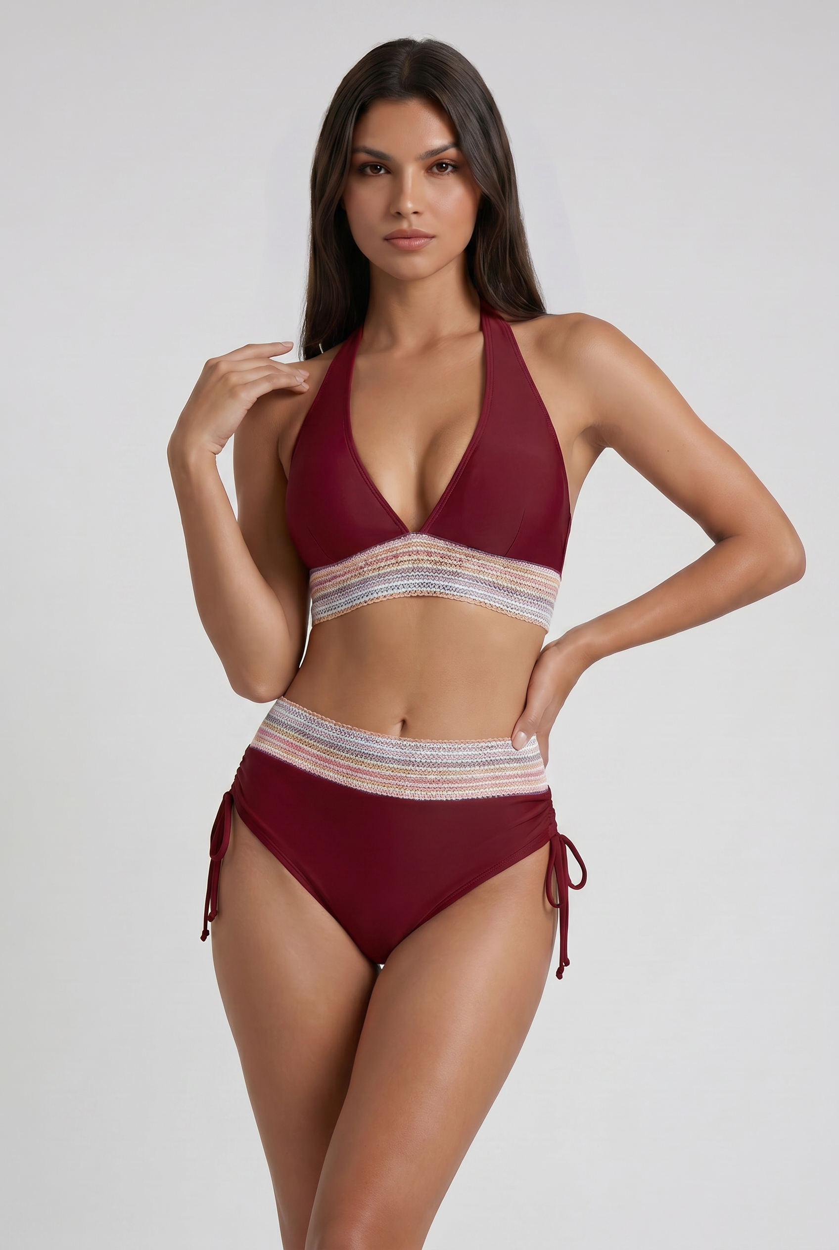 Bikini modellante Raya bordeaux Bella di Roma – vista frontale