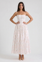 Abito maxi Imogen bianco Bella di Roma – silhouette femminile