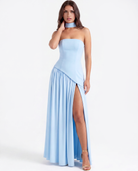 Abito Maxi Serena Azzurro Pastello Bella di Roma – retro