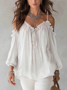 Blusa Off Shoulder Pizzo Bianca | Bella di Roma