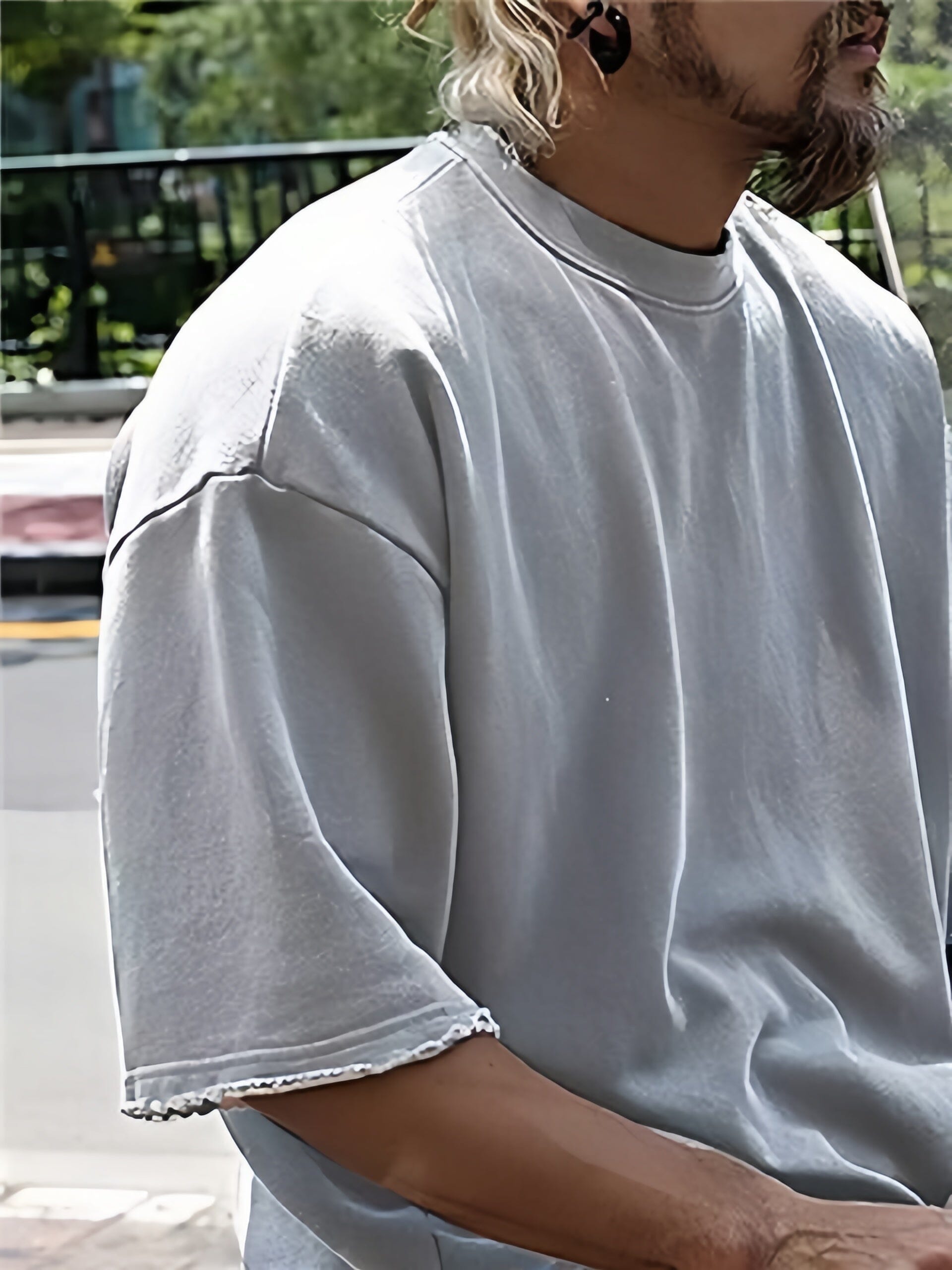 Set sportivo uomo grigio chiaro – vista laterale | Bella di Roma