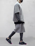 Set sportivo uomo grigio chiaro – dettaglio del tessuto in cotone | Bella di Roma