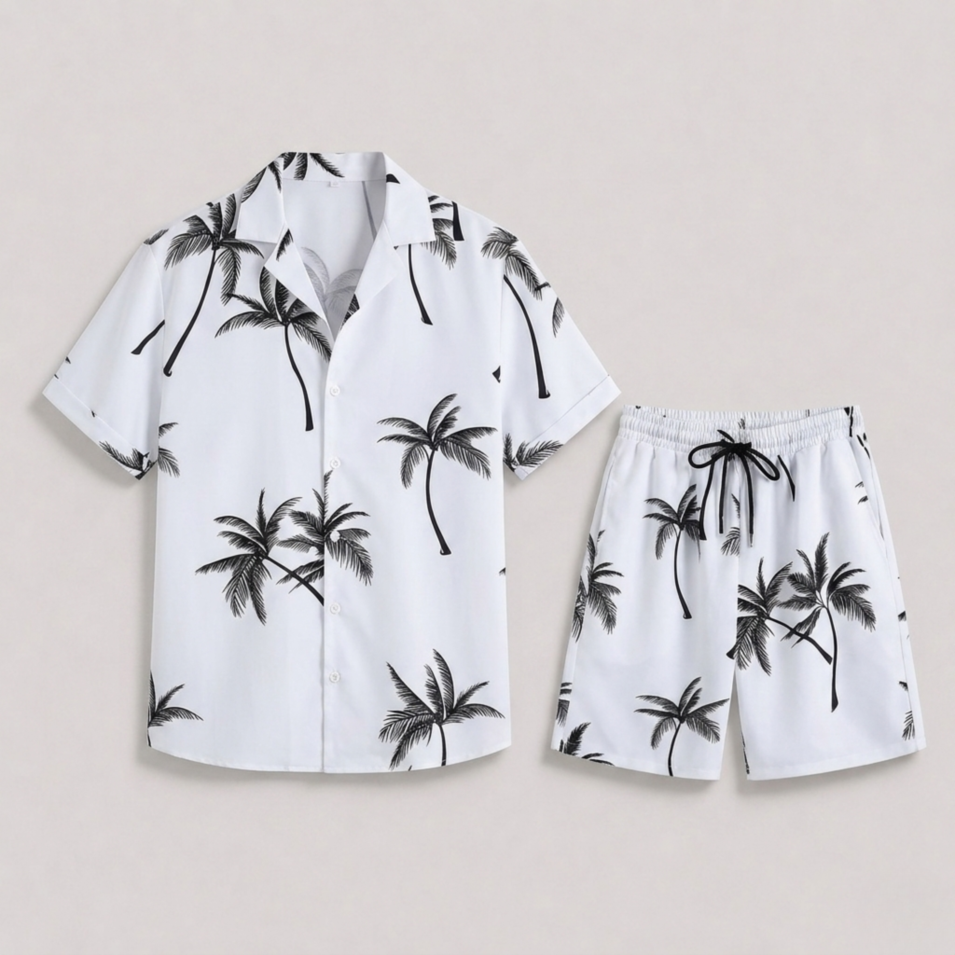 Completo estivo uomo con stampa tropicale e maniche corte | Bella di Roma
