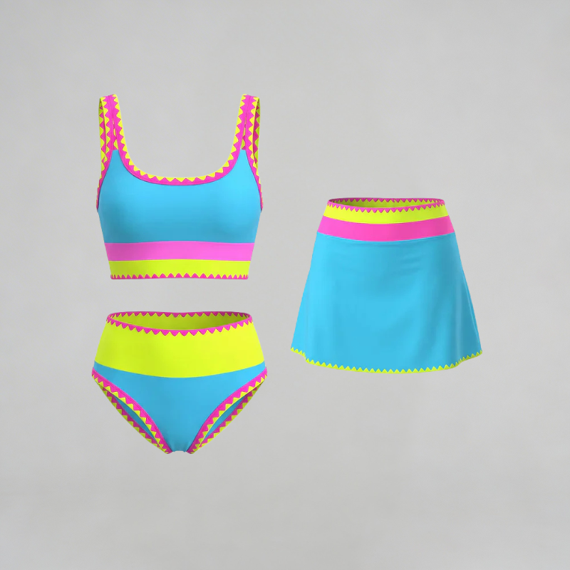 Costume da bagno tre pezzi blu – i tre capi coordinati | Bella di Roma