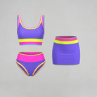 Costume da bagno tre pezzi viola – i tre capi coordinati | Bella di Roma