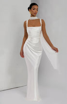 Abito maxi Yolanthe satin Bella di Roma – 6 colori taglie XS-XXL