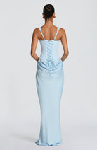 Vestito maxi bodycon Indy azzurro chiaro Bella di Roma – silhouette elegante