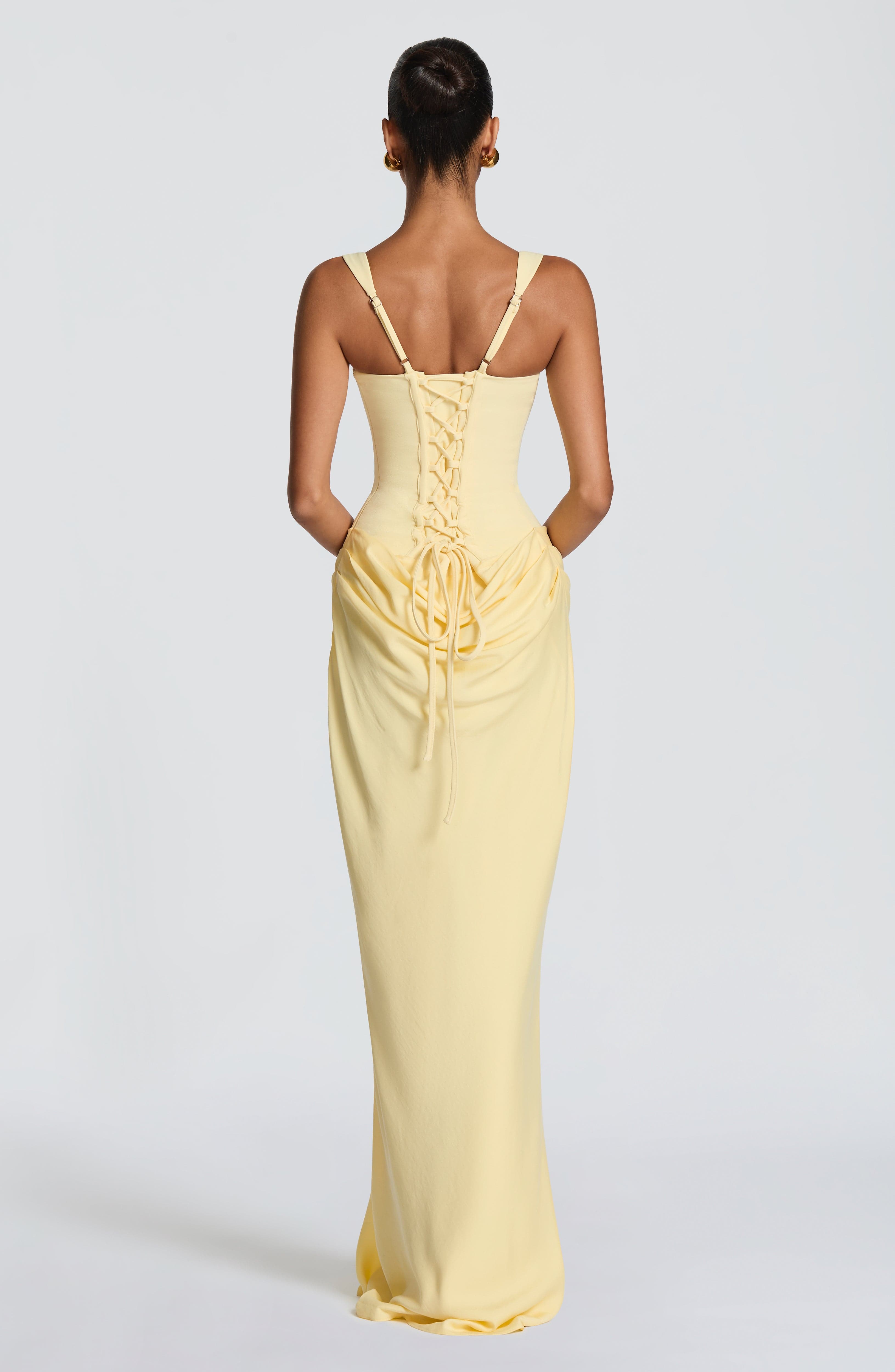 Vestito maxi bodycon Indy limone Bella di Roma – silhouette estiva