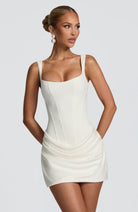 Vestito mini bodycon Indy avorio Bella di Roma – vista frontale