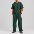 Set uomo con pantaloni larghi – dettaglio del tessuto | Bella di Roma