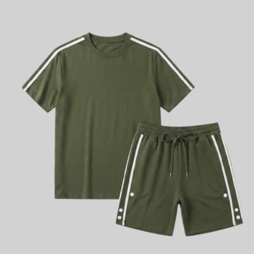 Completo estivo uomo con t-shirt oversize e pantaloni corti – set coordinato | Bella di Roma