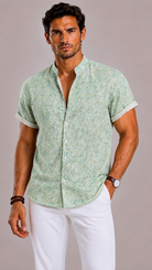 Camicia Uomo con Stampa Tropicale a Maniche Corte | Bella di Roma
