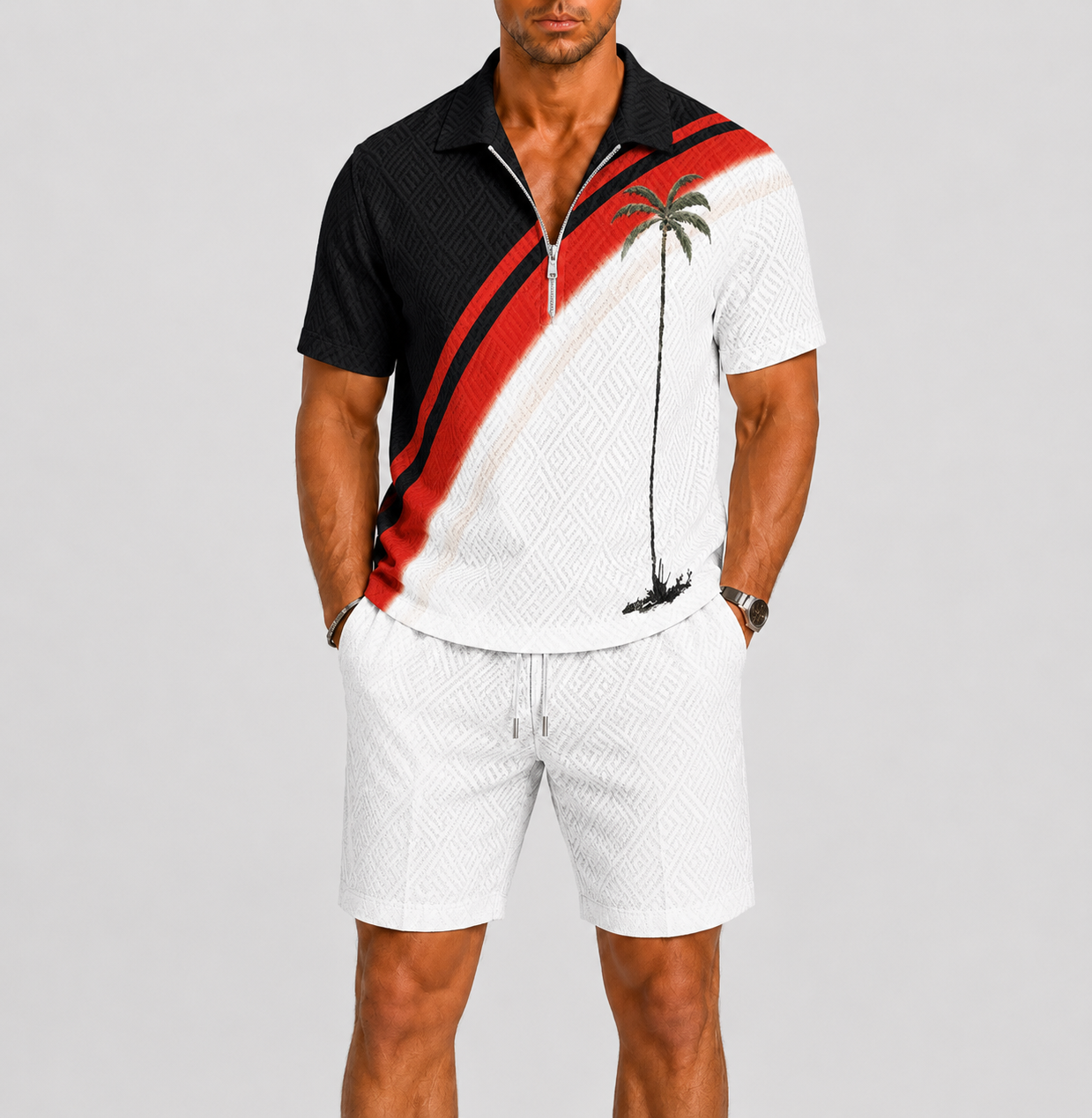 Set polo uomo con pantaloni coordinati – look smart casual | Bella di Roma