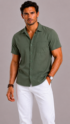 Camicia Estiva Uomo in Lino a Maniche Corte | Bella di Roma