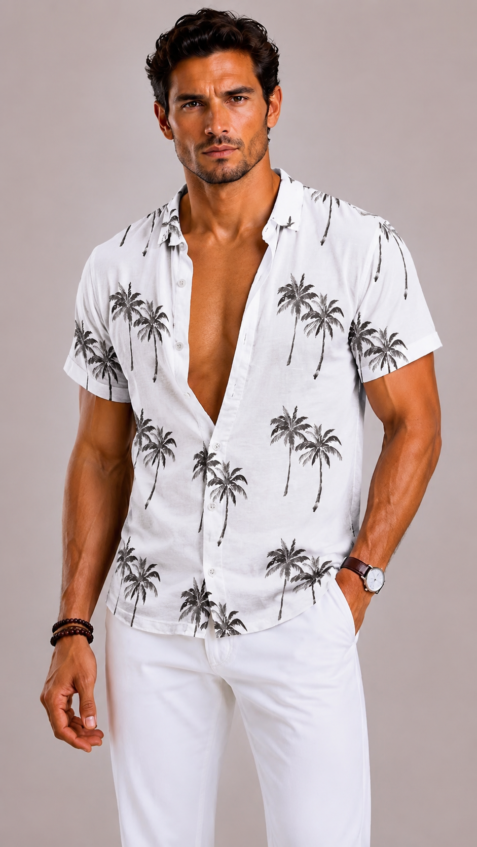 Camicia Uomo in Lino a Maniche Corte | Bella di Roma