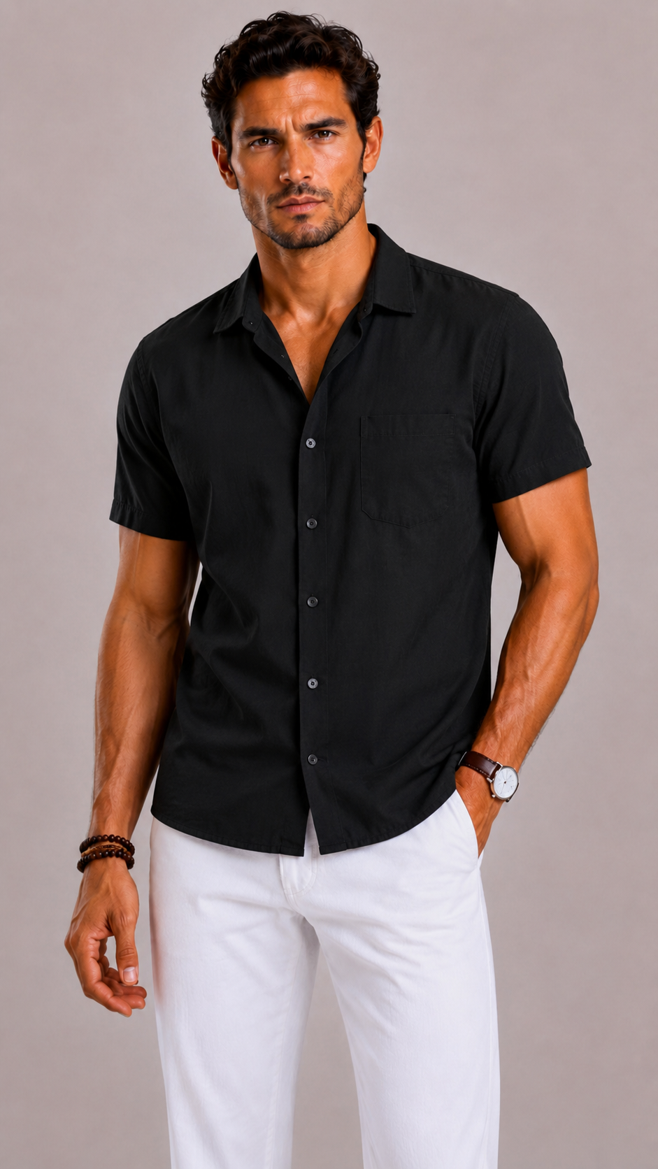 Camicia Estiva Uomo in Lino a Maniche Corte | Bella di Roma