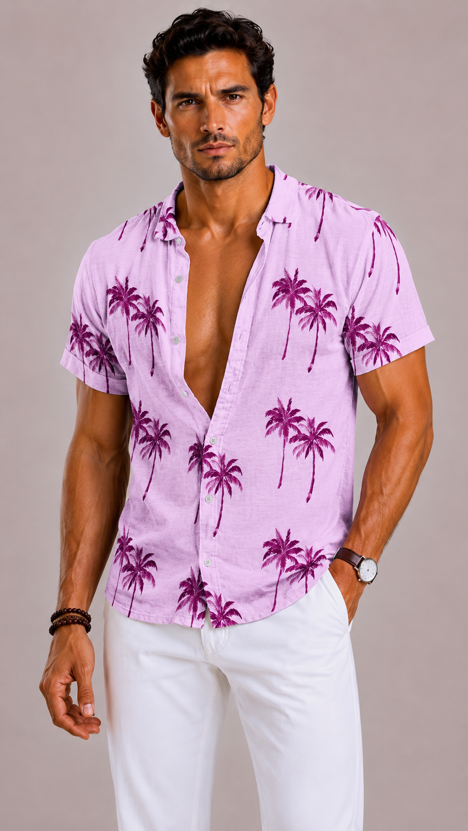 Camicia Uomo in Lino a Maniche Corte | Bella di Roma