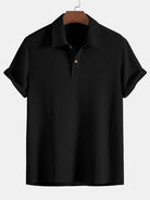 Polo da uomo in maglia waffle con colletto e bottoni