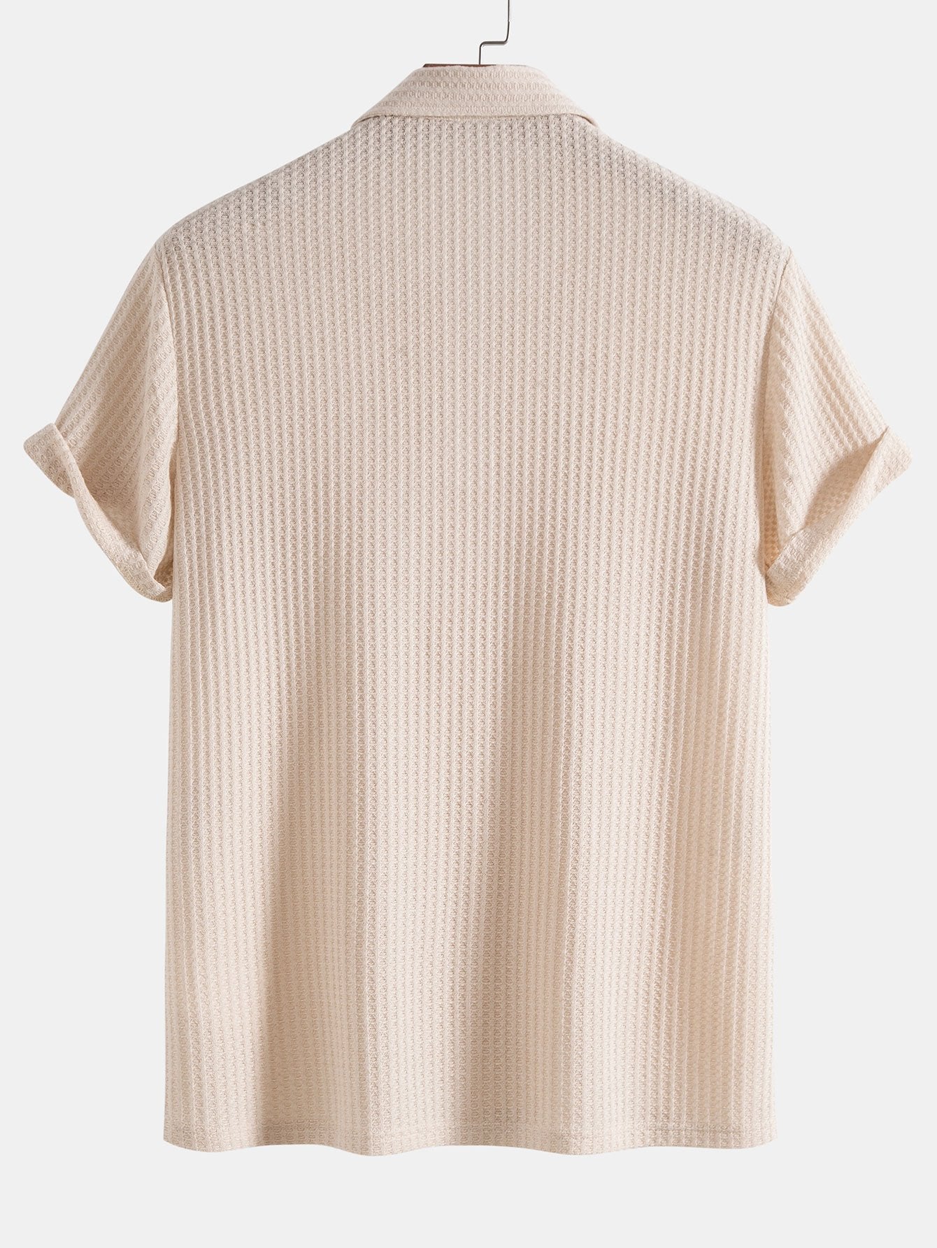 Polo da uomo in maglia waffle con colletto e bottoni