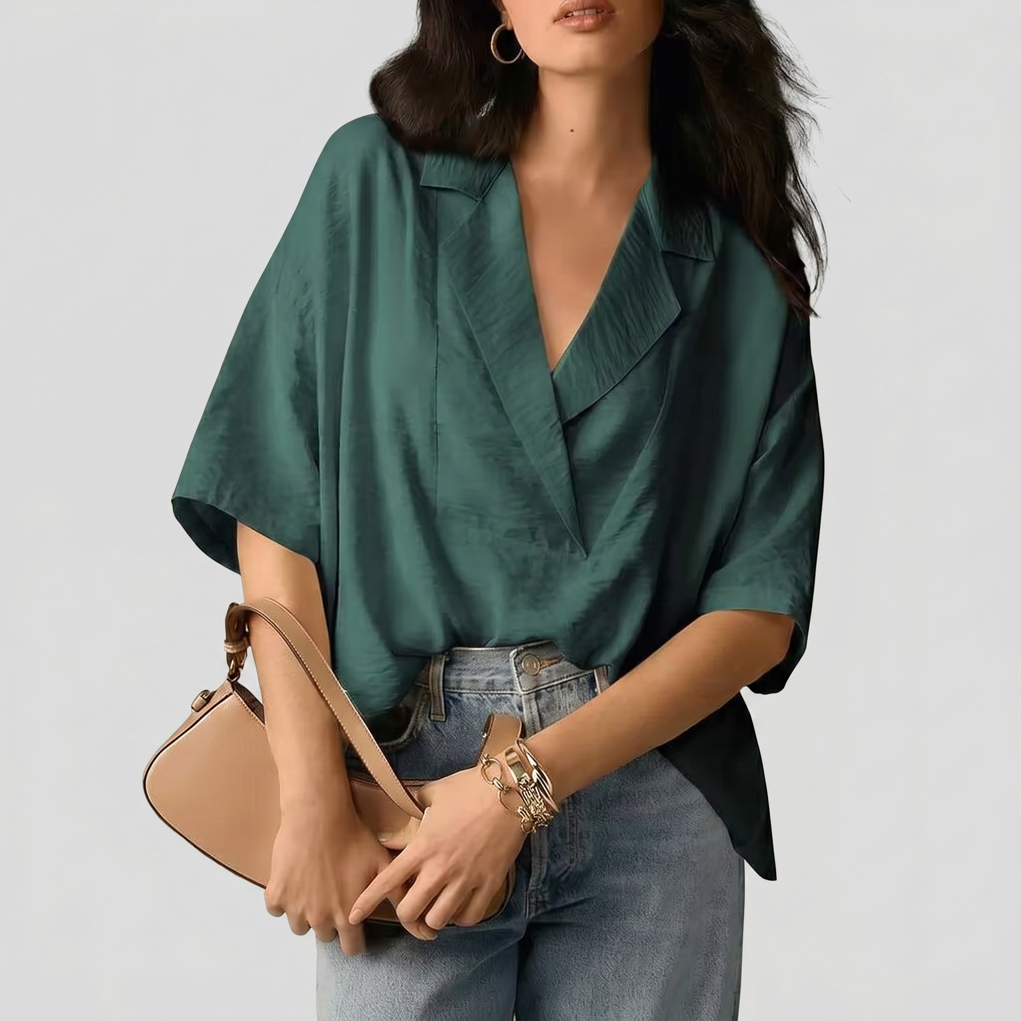 Blusa bianca elegante Bella di Roma – look casual chic